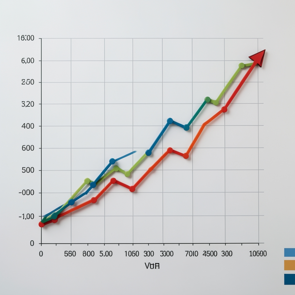 Vizualizace efektu složeného úročení – exponenciální růst hodnoty investice v čase na grafu